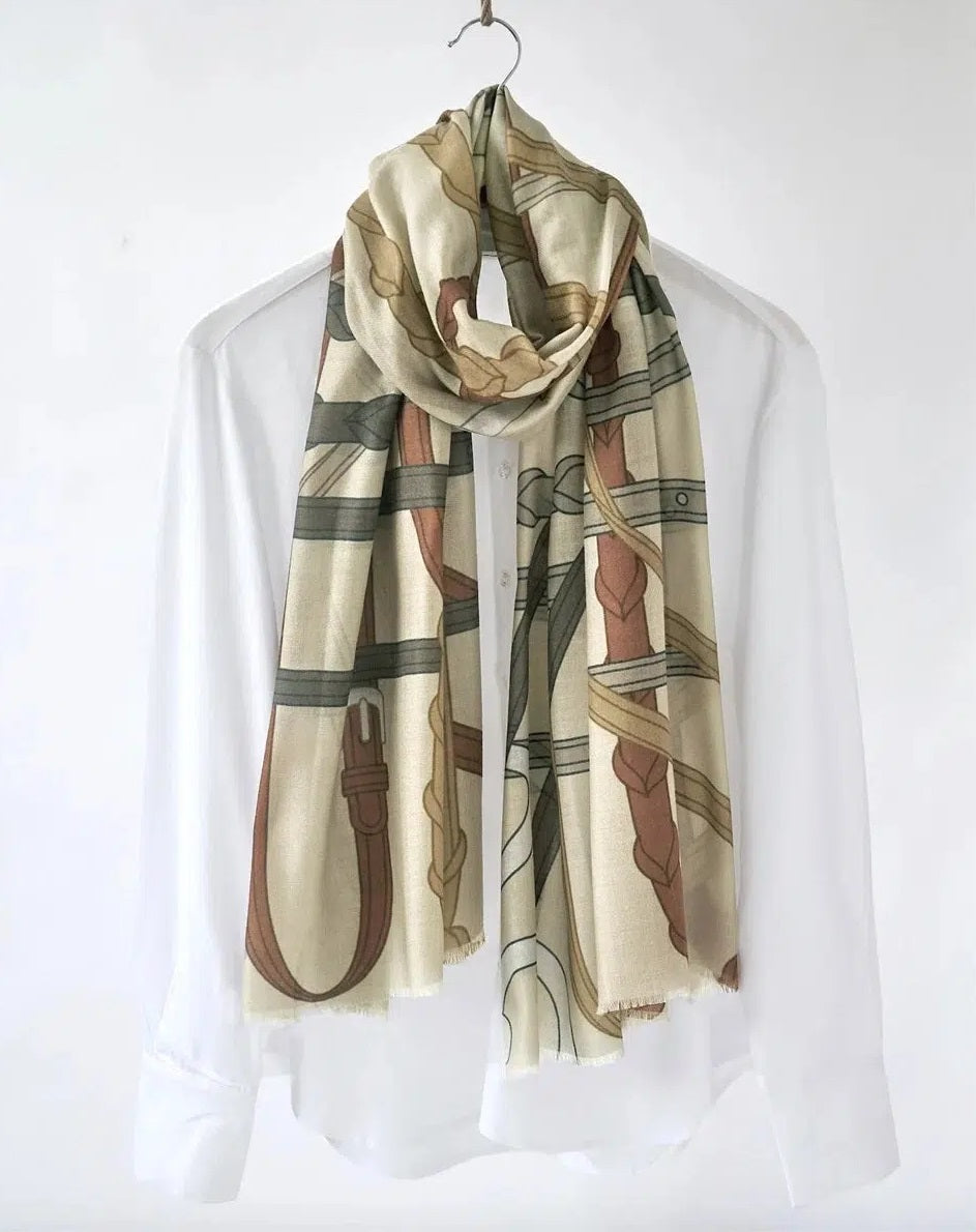 In Stock Bridle Rust Cashmere Scarf