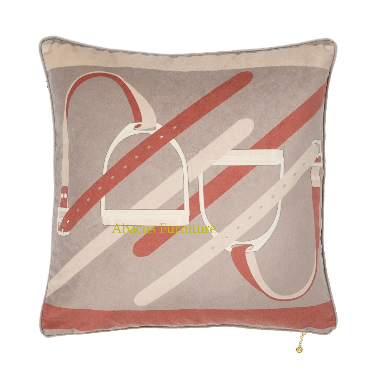 In Stock Stirrup Rust Velvet Pillow