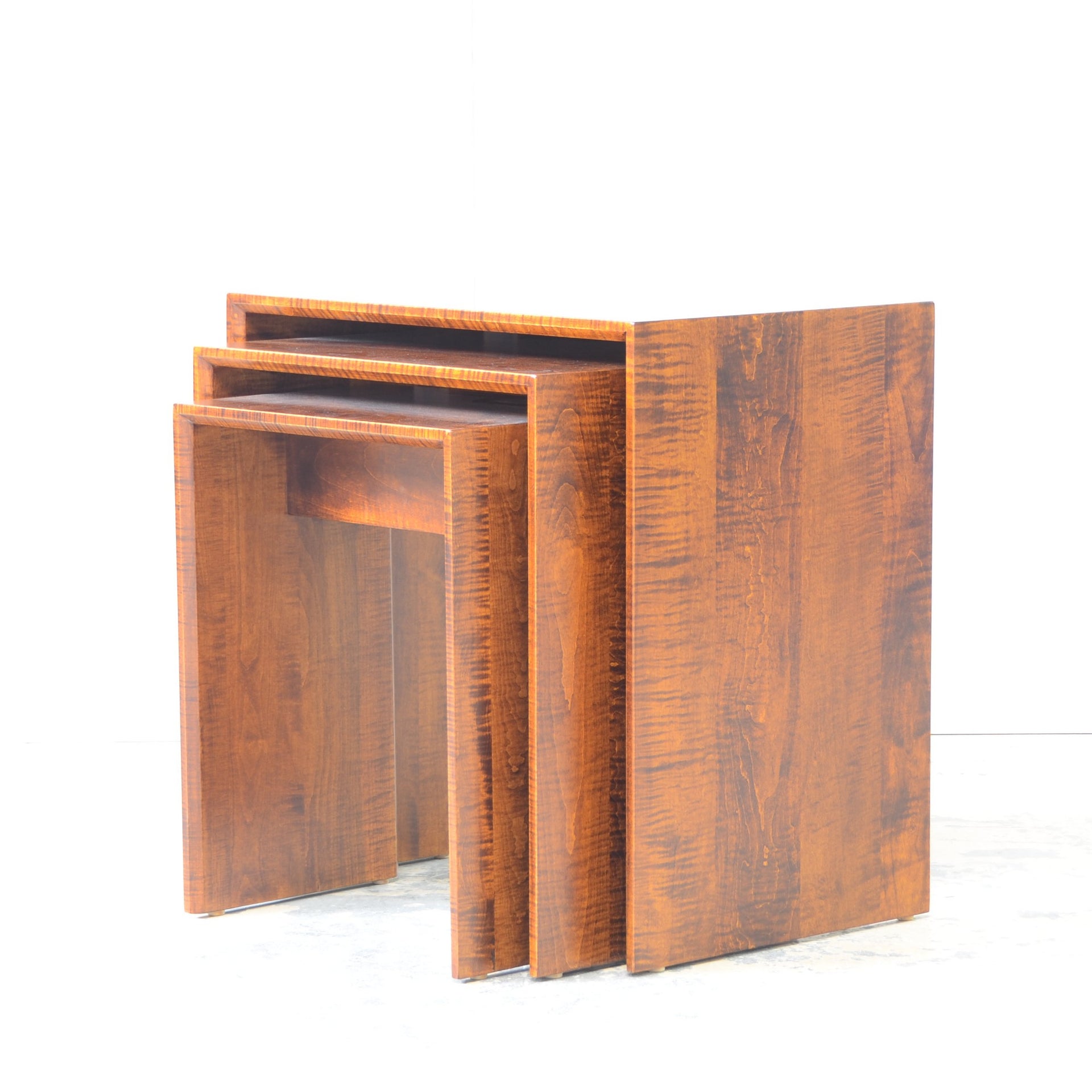Clarkson Waterfall Nesting Table Set - HW Curly Maple