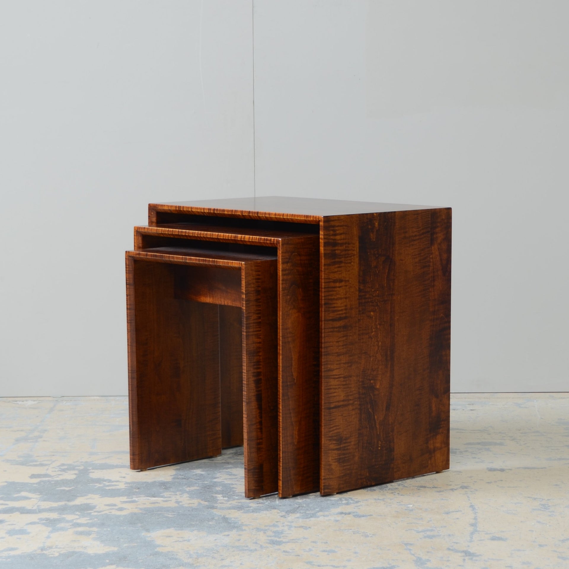 Clarkson Waterfall Nesting Table Set - HW Curly Maple