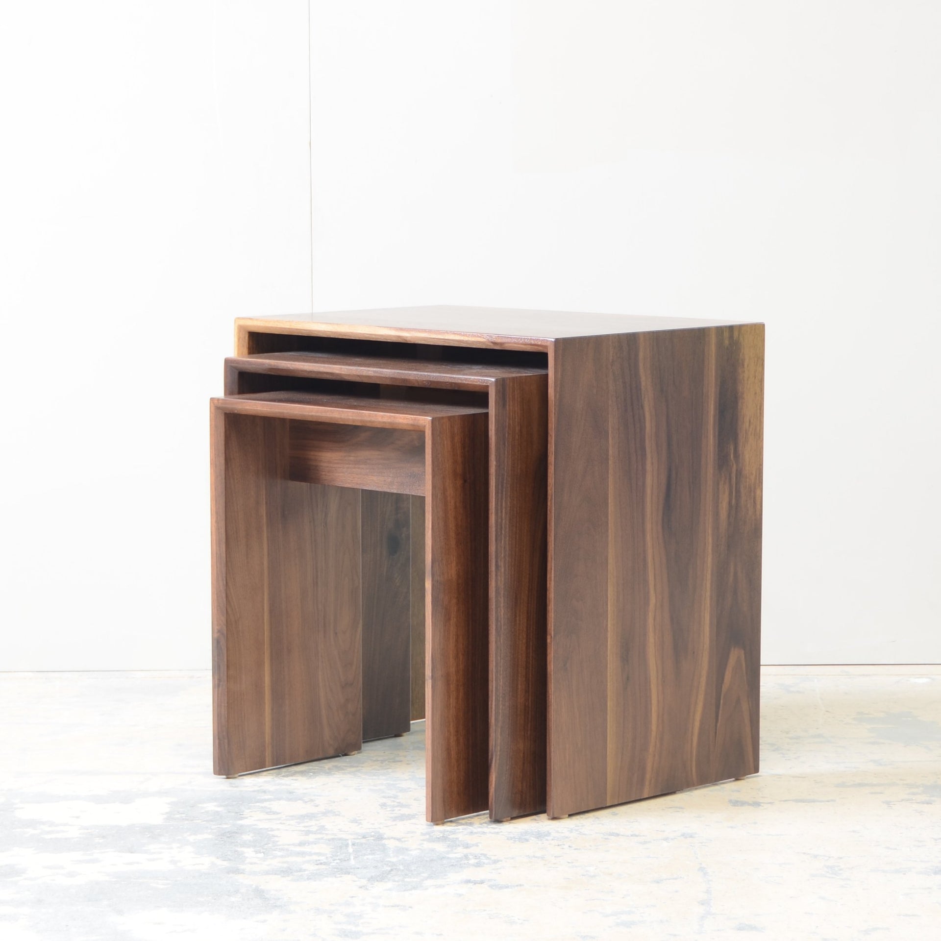 Clarkson Waterfall Nesting Table Set - Walnut
