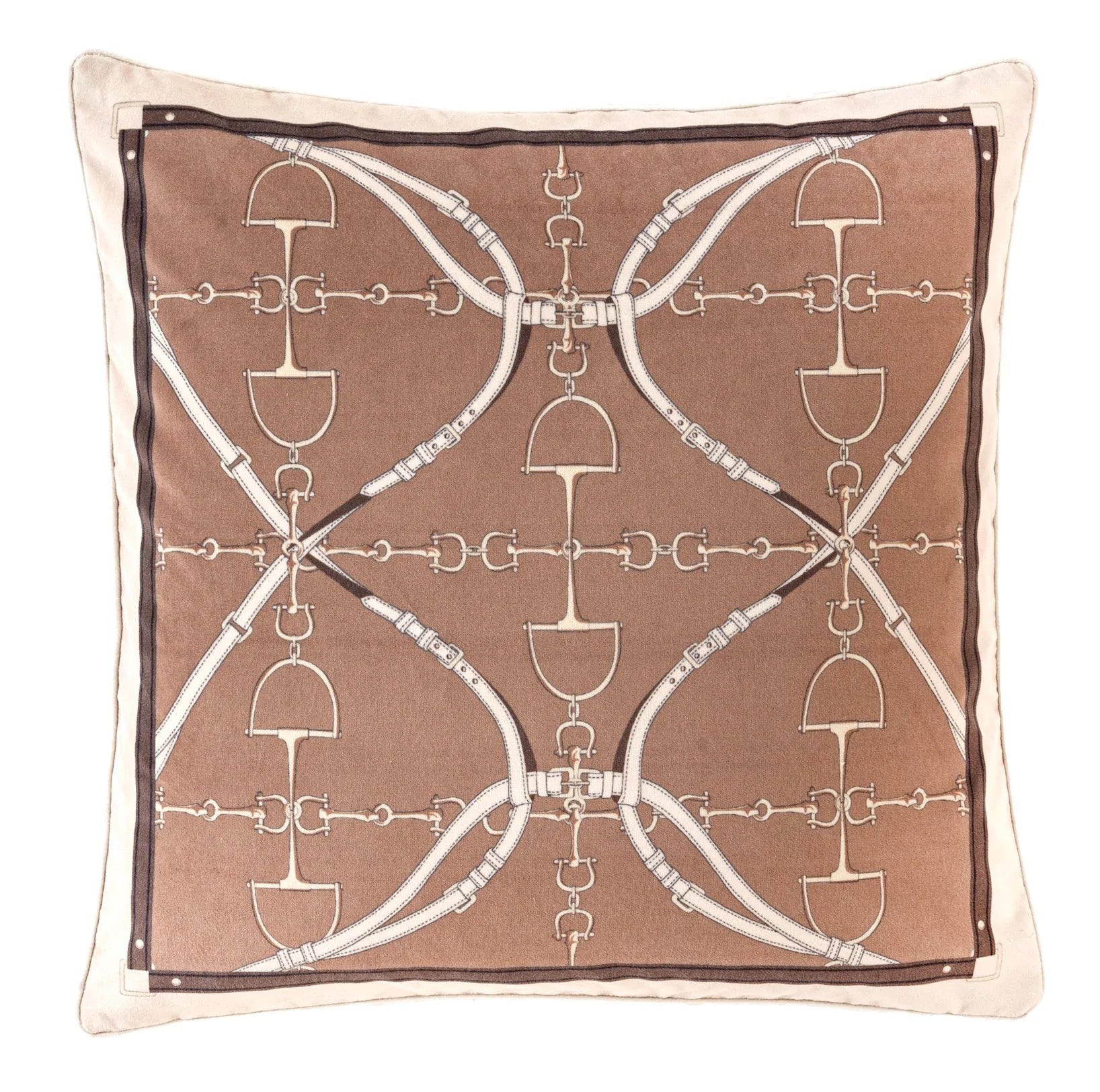 In Stock Velvet Pillow: Beige Gold