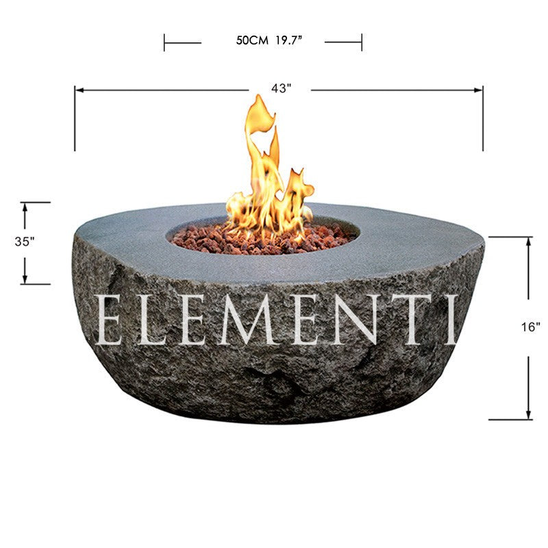Elementi Boulder Fire Pit- LP